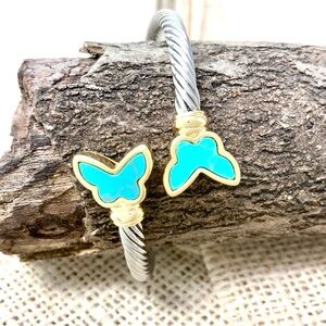 Gold and Turquoise Butterfly Bracelet